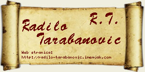 Radilo Tarabanović vizit kartica